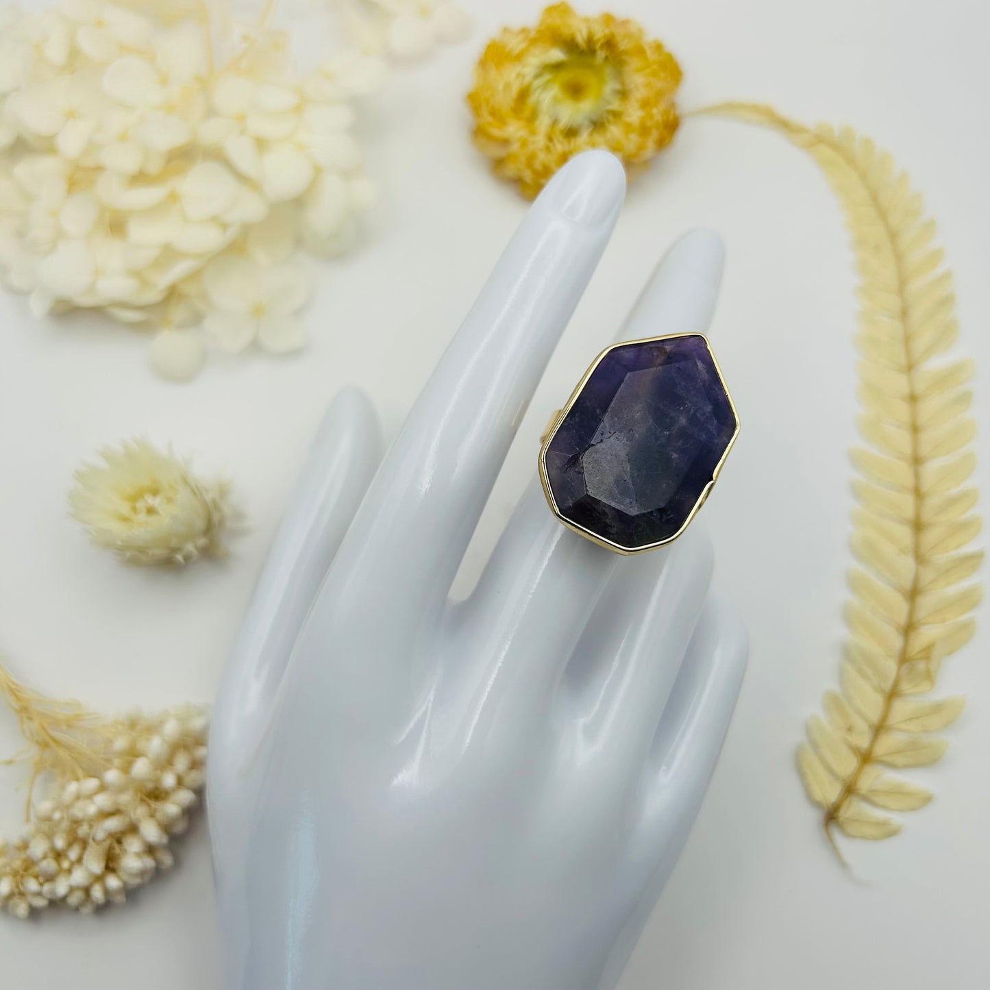 Bague dorée Améthyste (T.R.)