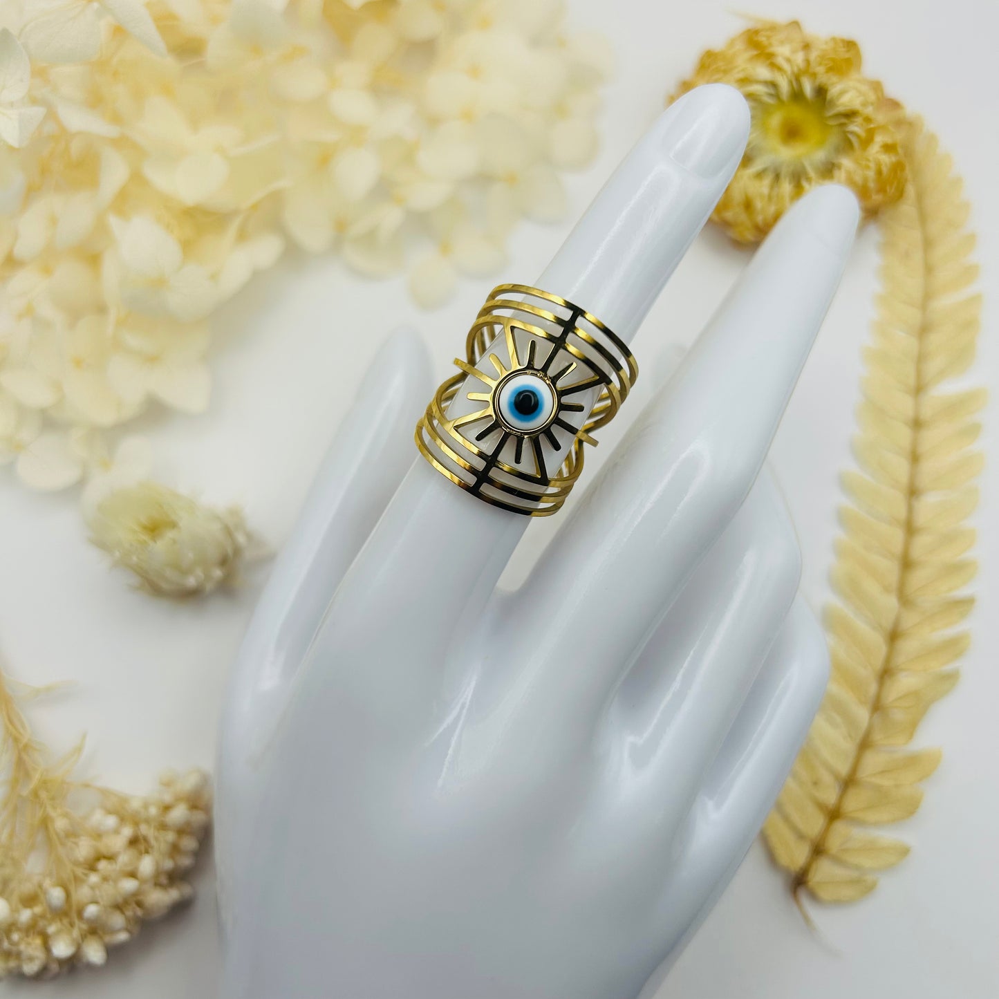 Bague Œil Nazar Boncuk (doré)