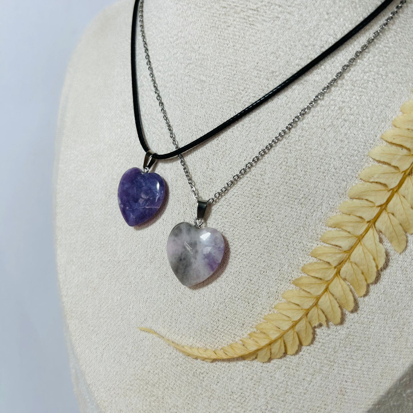 Pendentif Lépidolite (A) - Cœur