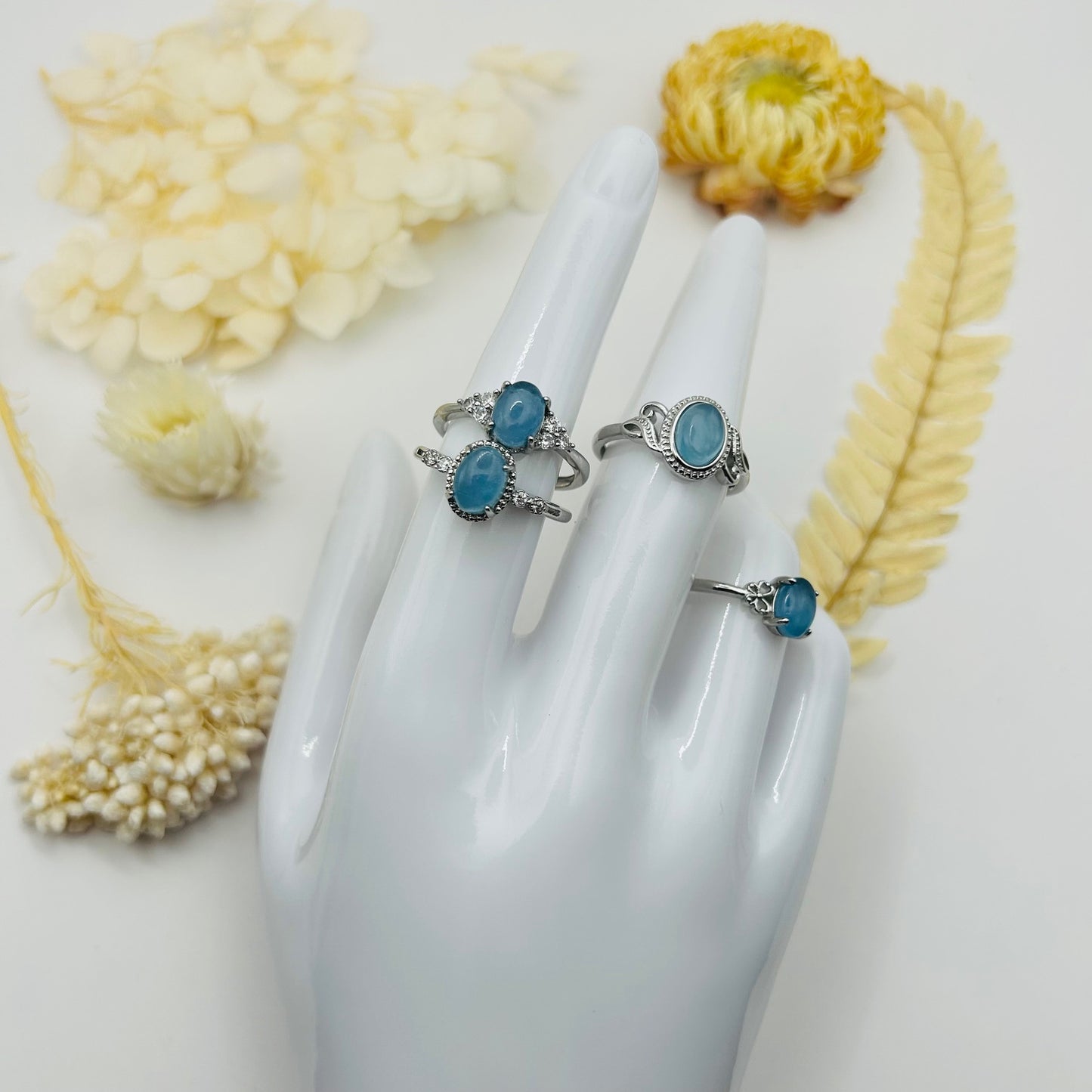 Bague argentée Aigue-Marine AAA (T.R.)