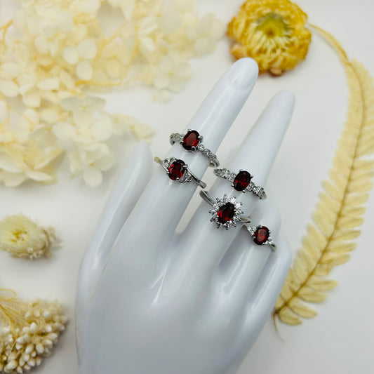 AAA Garnet Silver Ring (TR)