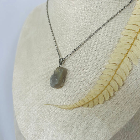 Gray Agate Pendant (AA) - Raw