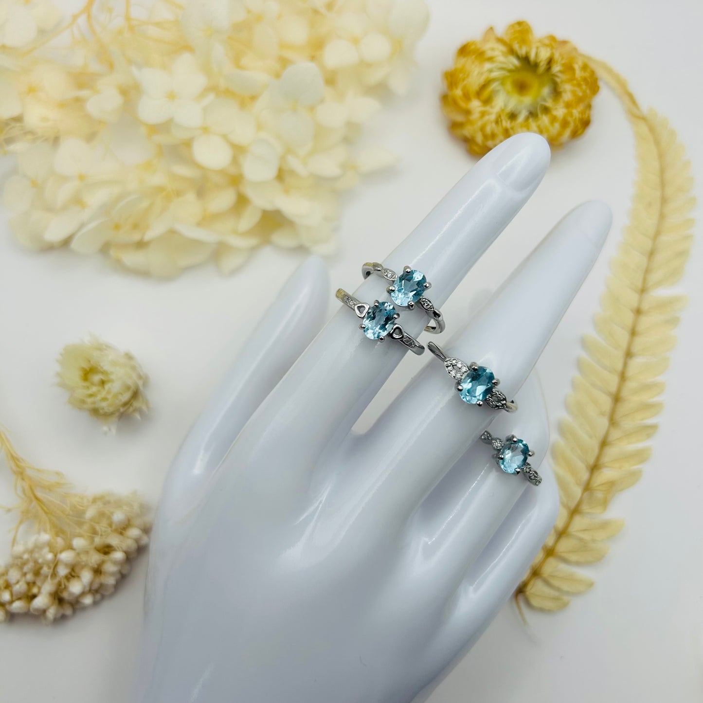 AAA Blue Topaz Silver Ring (TR)