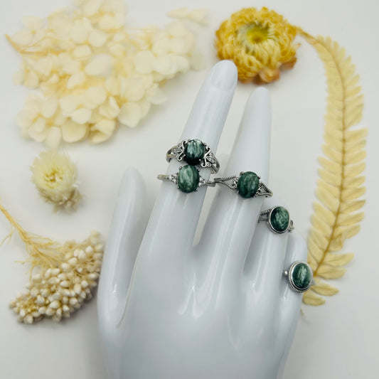 AAA Seraphinite Silver Ring (TR)