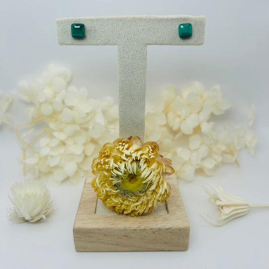 Earrings - Malachite