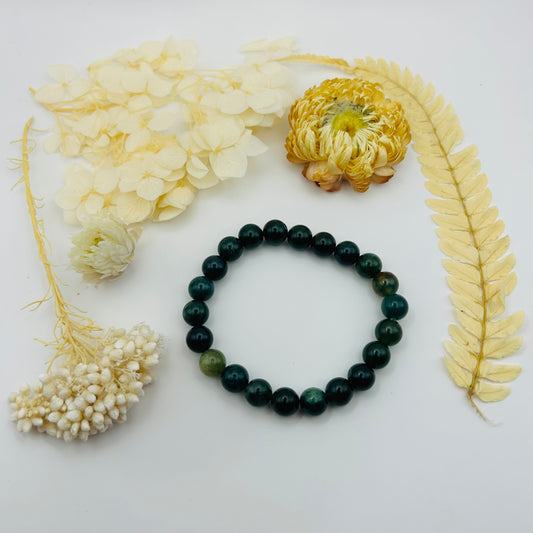 Moss Agate Bracelet (8 mm) 