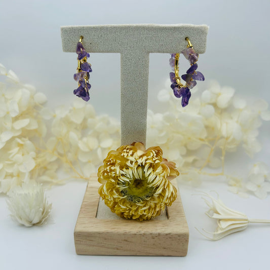 Amethyst Hoop Earrings
