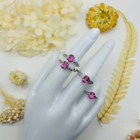 AAA Pink Topaz Silver Ring (TR)