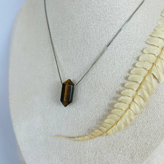 Tiger Eye Pendant Necklace (Silver)