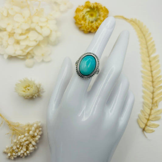 Amazonite silver ring (size 58)