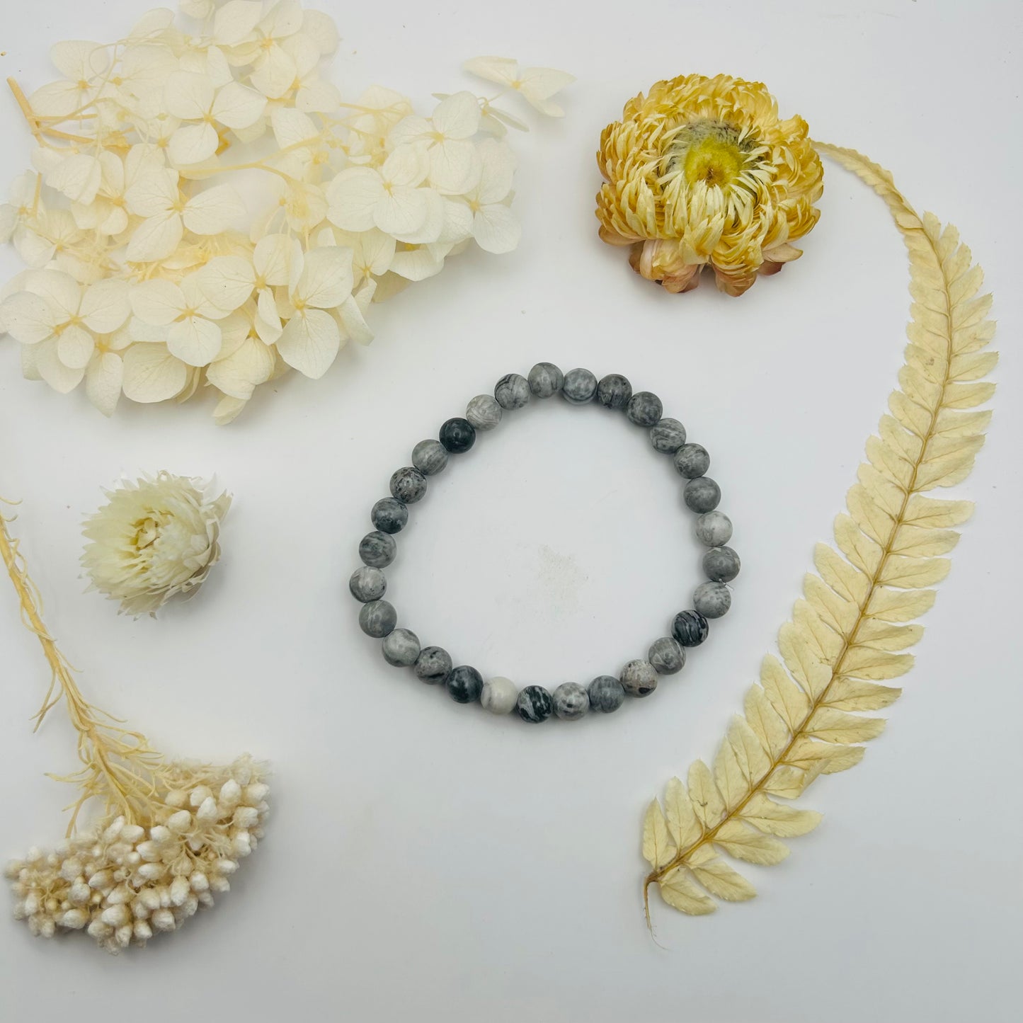 Grey Jasper Bracelet (6 mm)