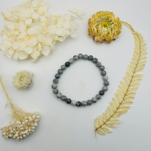 Grey Jasper Bracelet (6 mm)