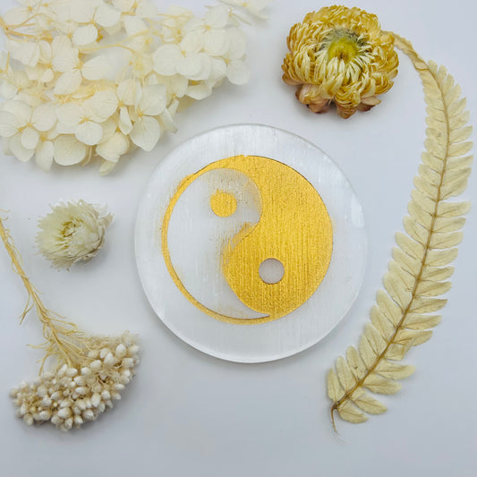 Selenite Charging Disc - Yin Yang (Large)
