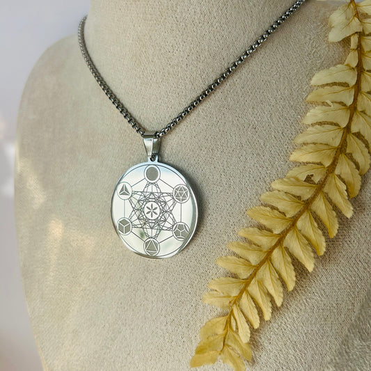 Metatron's Cube Necklace (Silver)