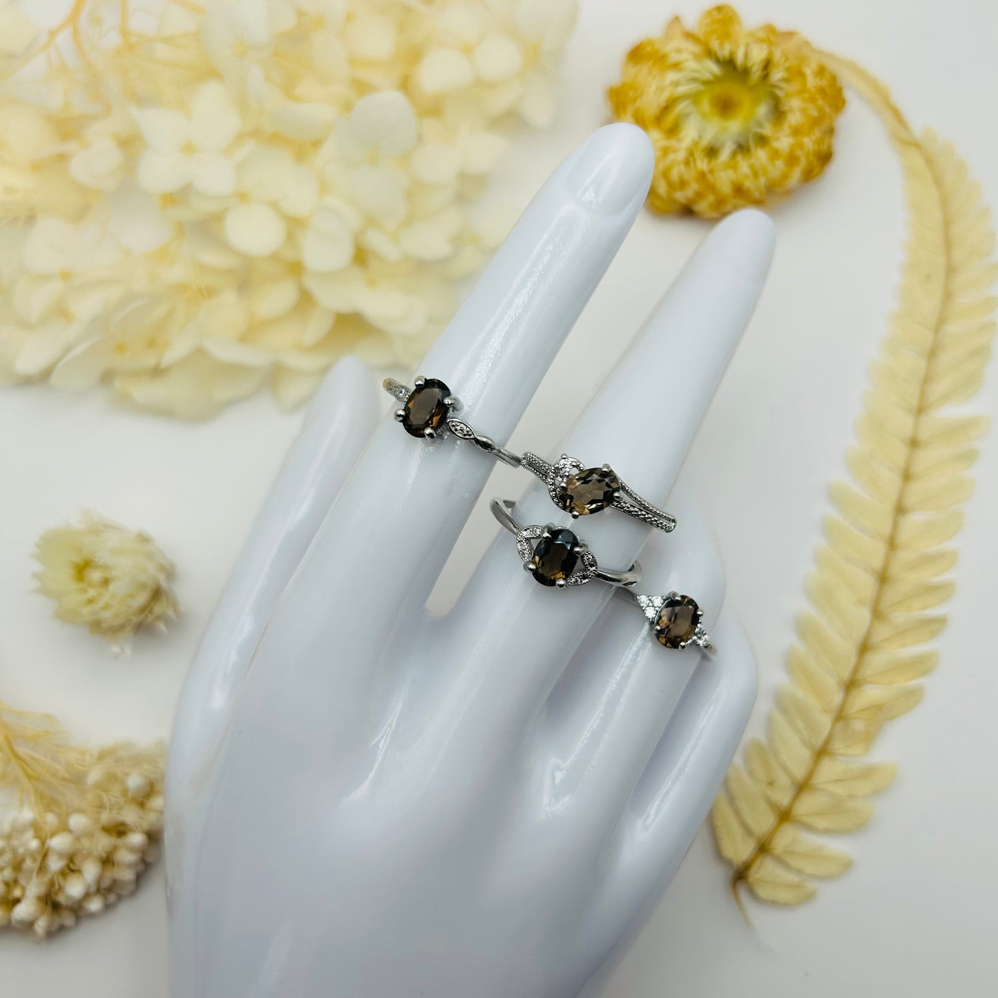AAA Smoky Quartz Silver Ring (TR)