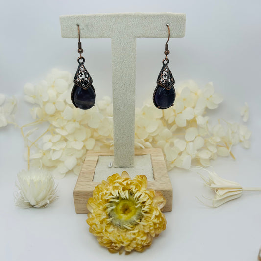Dangle Earrings - Amethyst (Copper)