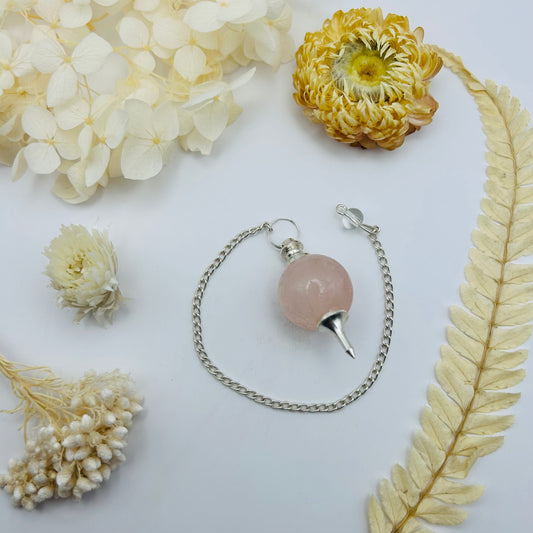Rose Quartz Pendulum (silver)