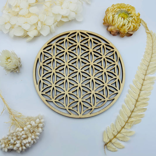 Wooden Charging Disc - Flower of Life