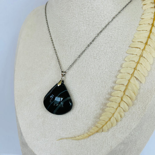 Black Banded Agate Pendant