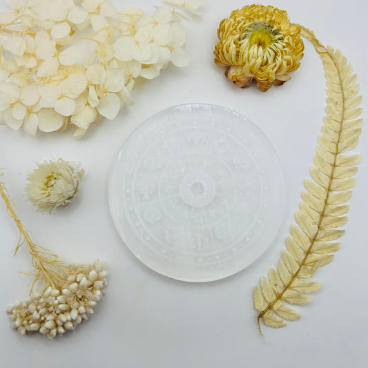 Selenite Charging Disc - Constellations (Large)
