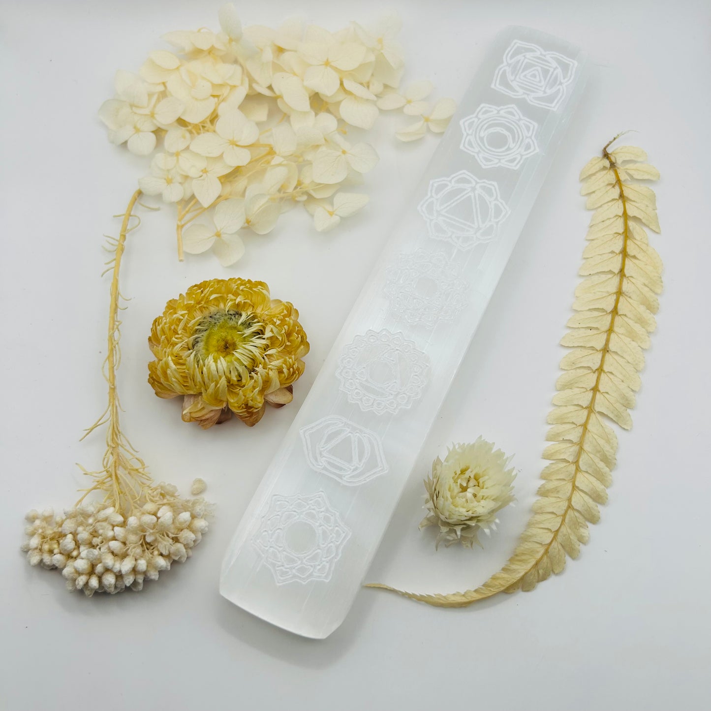 7 Chakra Selenite Healing Wand