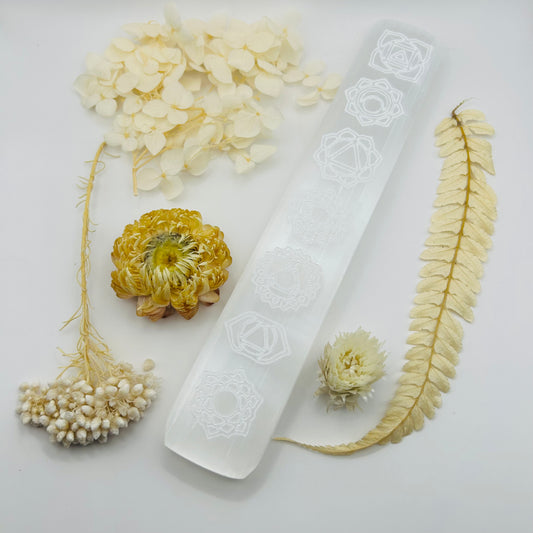 7 Chakra Selenite Healing Wand