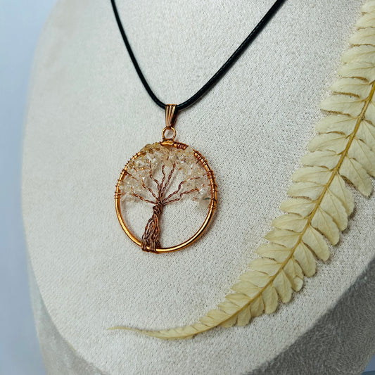 Rock Crystal Tree of Life Pendant