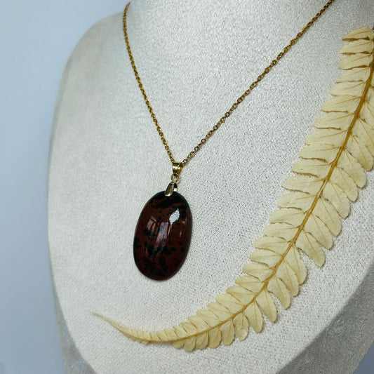 Pendentif Obsidienne Acajou