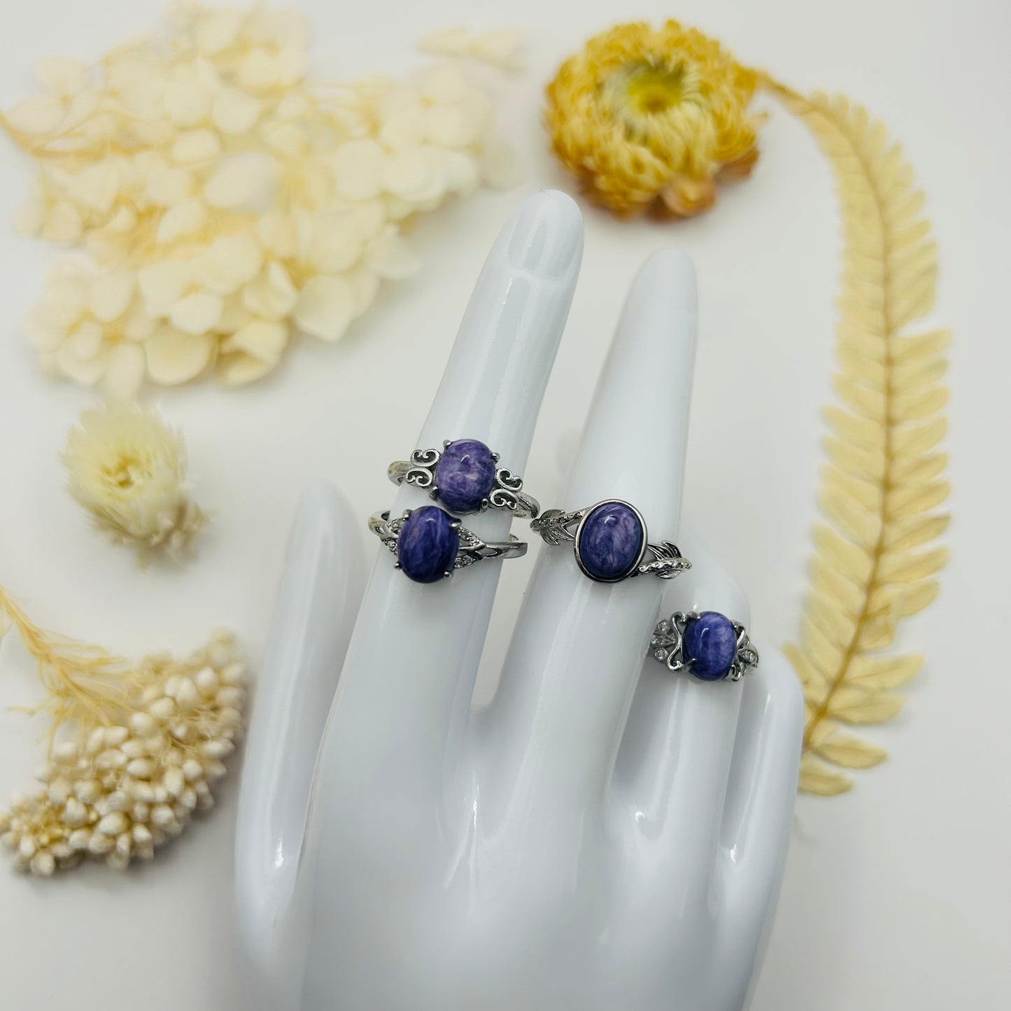 AAA Charoite Silver Ring (TR)