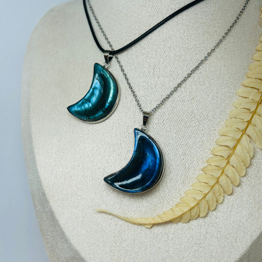 Pendentif Lune en Labradorite (AA+)