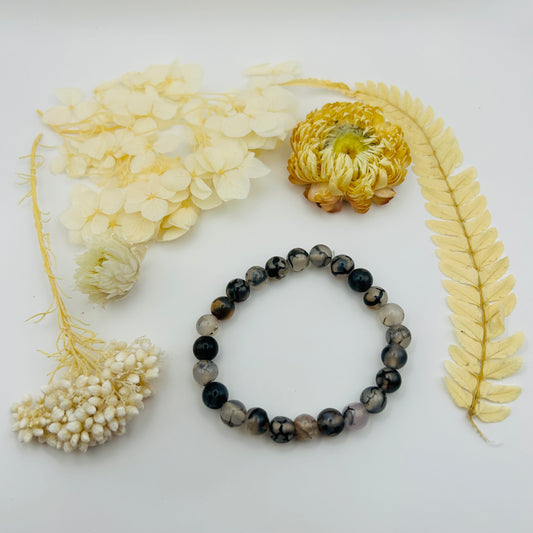 Dragon Vein Agate Bracelet (8 mm)