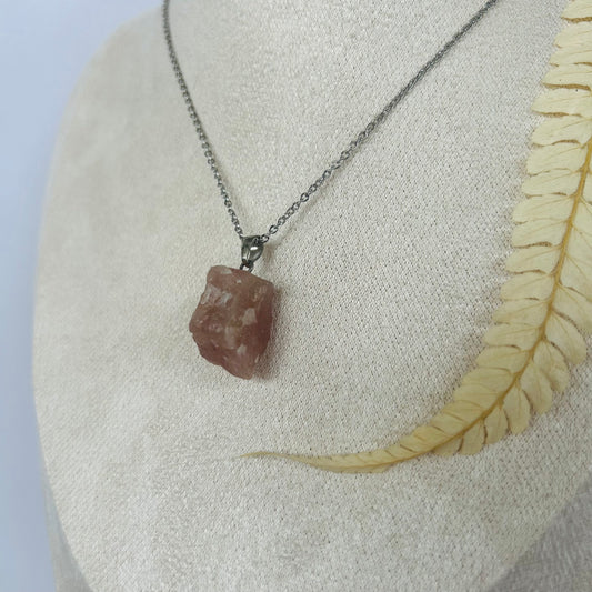 Strawberry Quartz Pendant (AA) - Raw