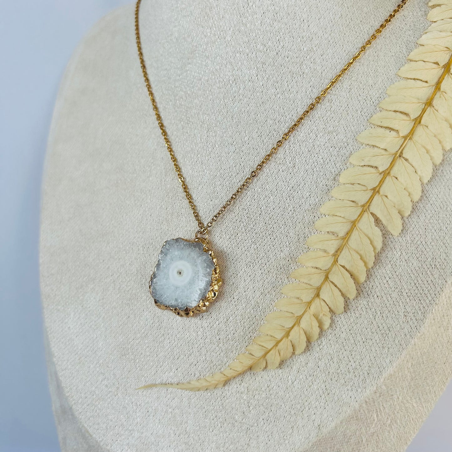 Druzy Agate Slice Pendant