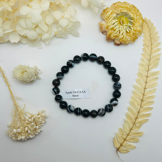 Bracelet Agate Œil AAA (8 mm)