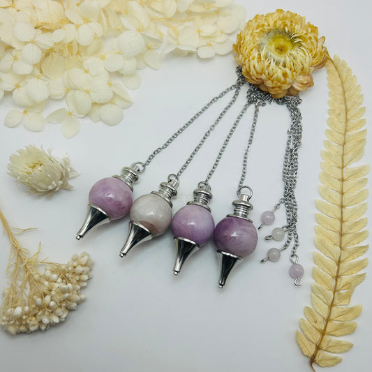 Pendule Kunzite (argenté)