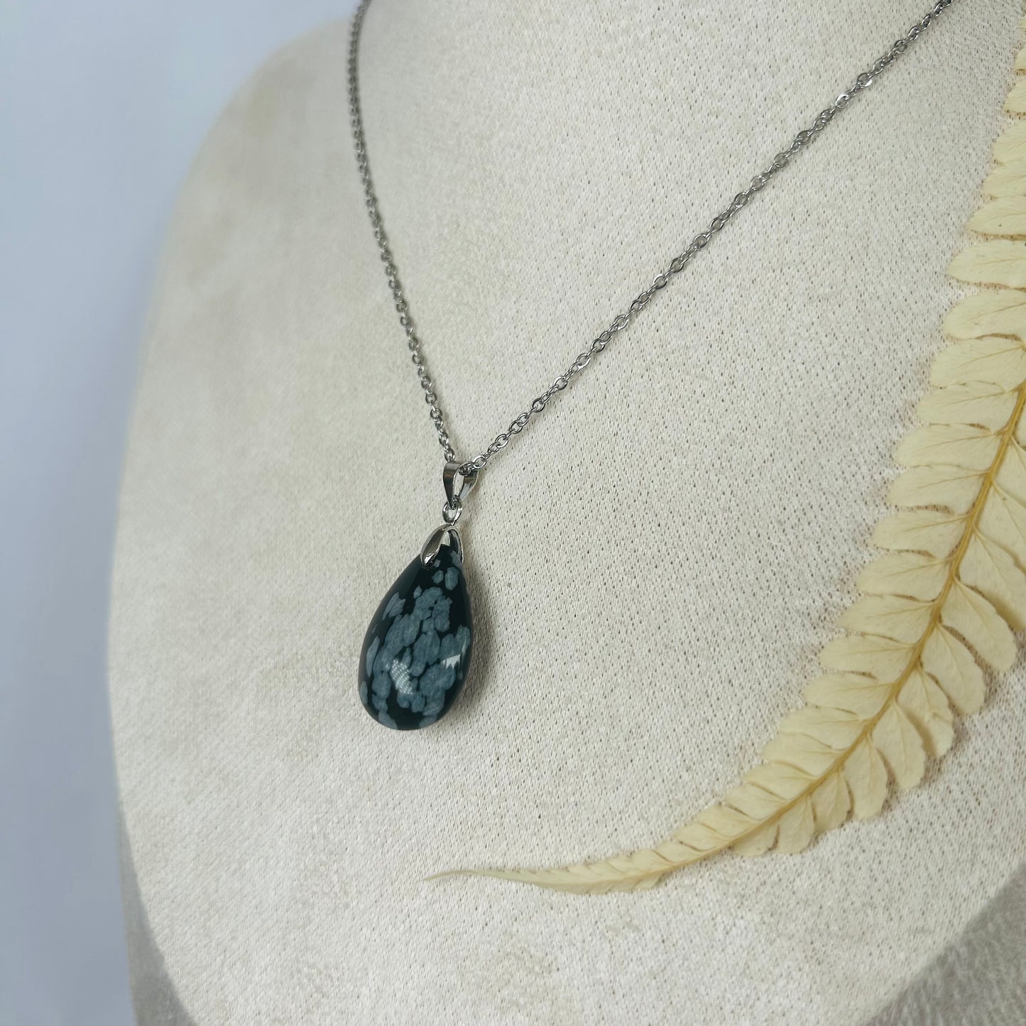 Snowflake Obsidian Pendant