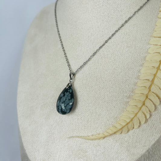 Snowflake Obsidian Pendant
