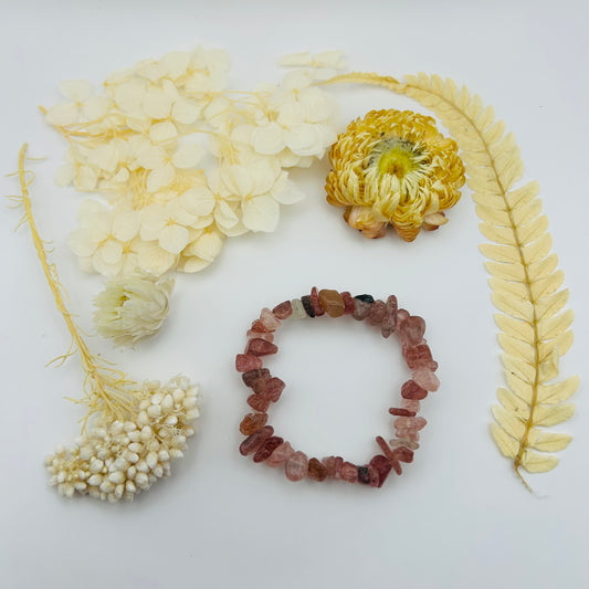 Baroque Strawberry Quartz Bracelet