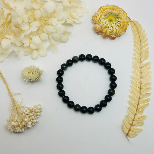 Bracelet Obsidienne Dorée AAA (8 mm)