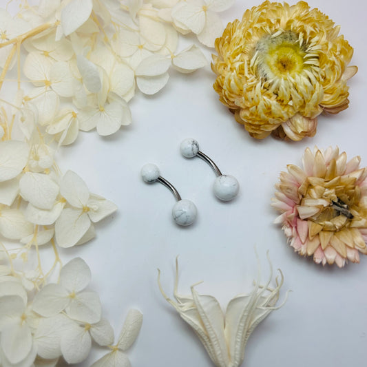 Navel piercing - Howlite