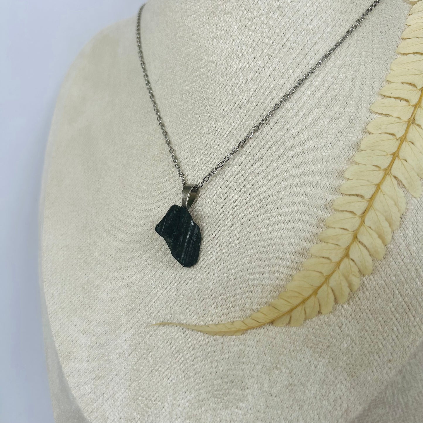 Black Tourmaline Pendant (AA) - Raw