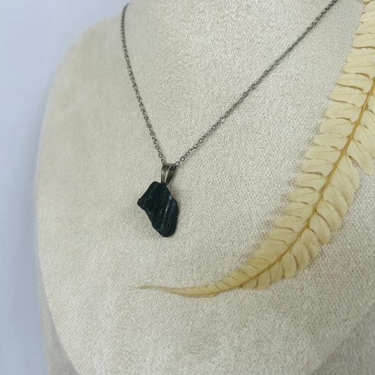 Black Tourmaline Pendant (AA) - Raw