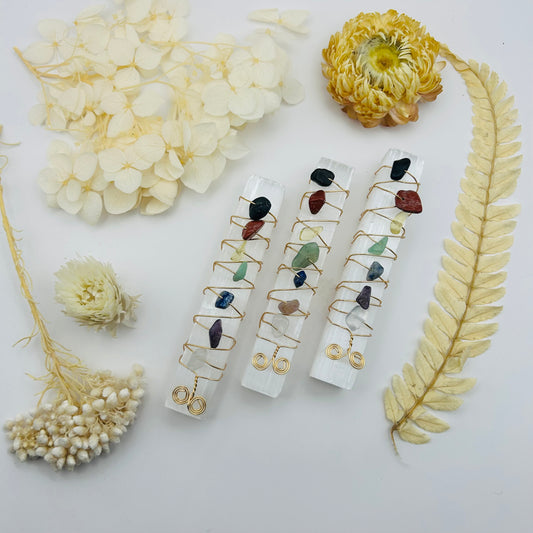 7 Chakra Selenite Stick