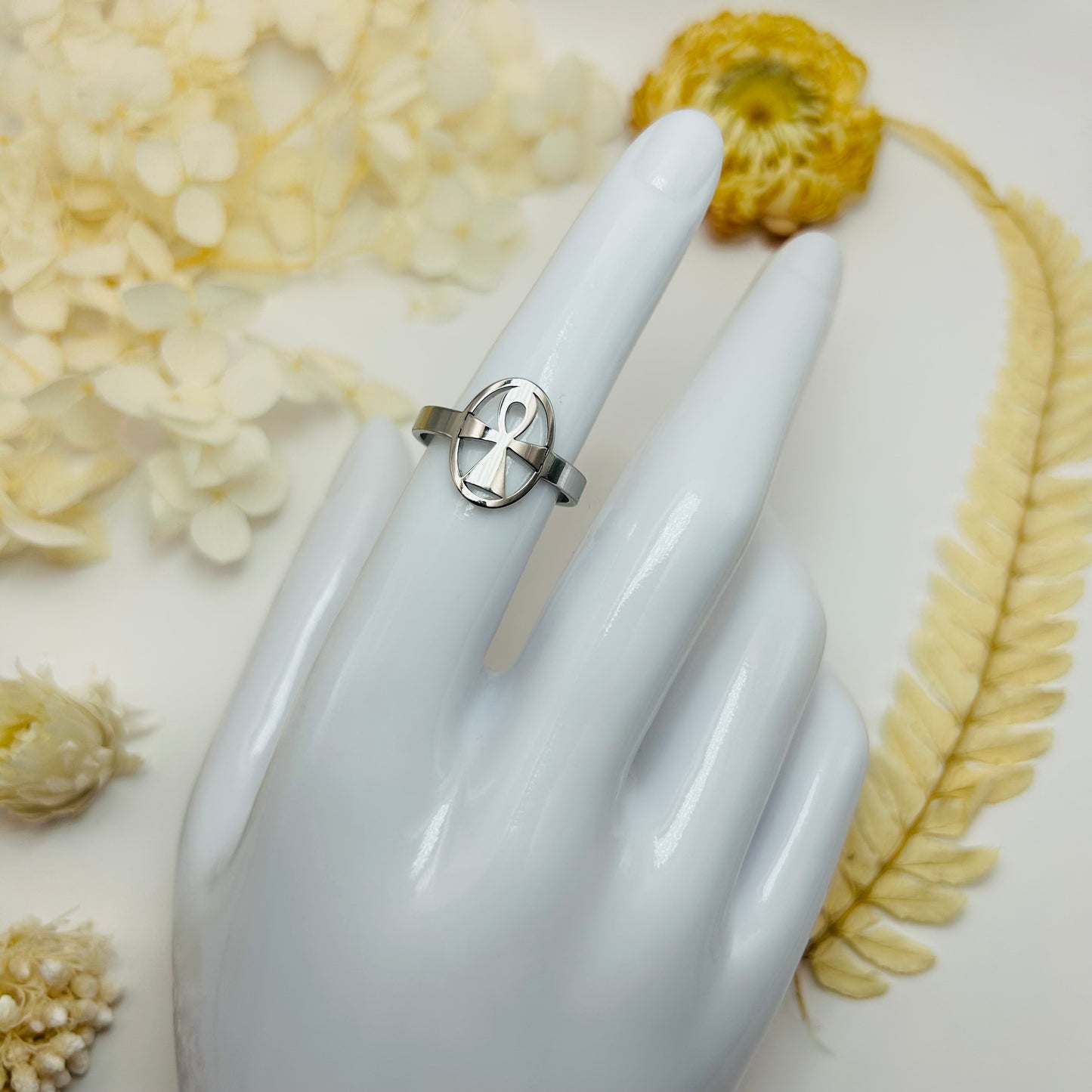 Ankh Cross Ring (Silver)
