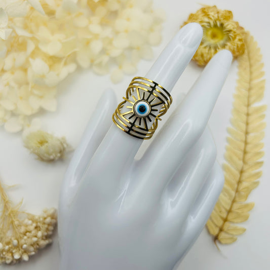 Bague Œil Nazar Boncuk (doré)