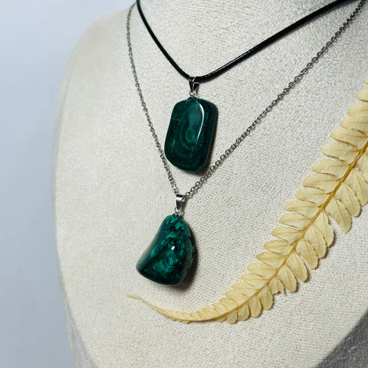 Pendentif Malachite (A) - Pierre roulée