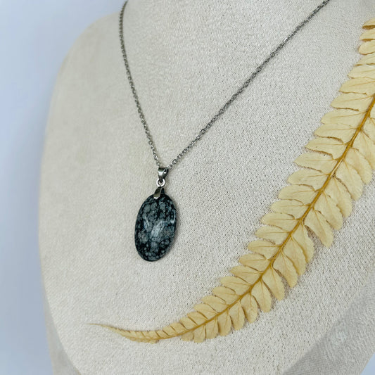 Pendentif Obsidienne Flocon de Neige